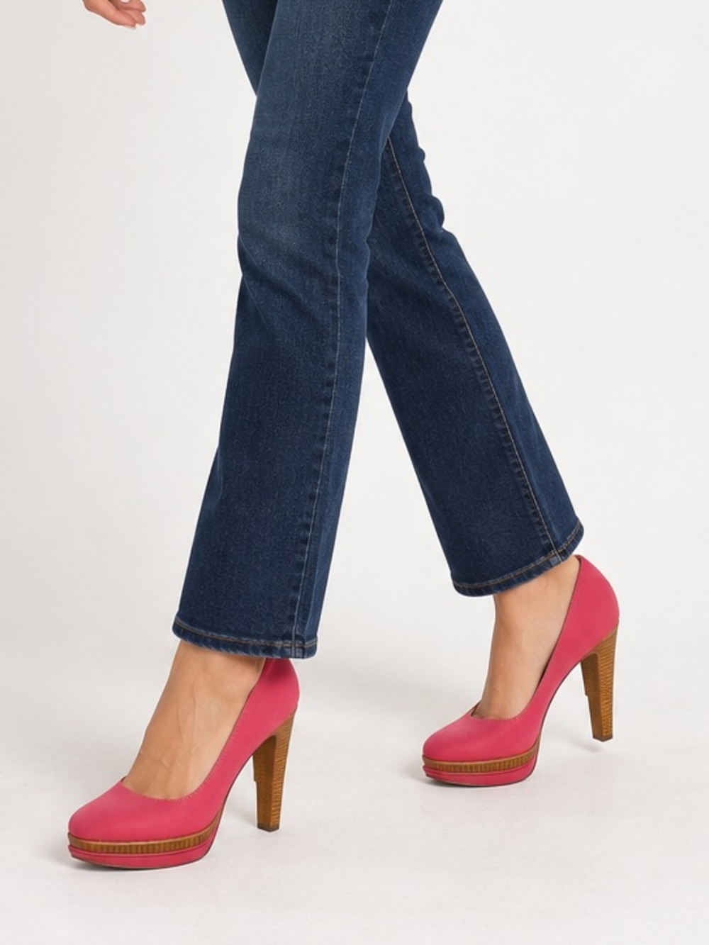 Cole Haan x Nike Air Red/Pink Platform Pump with Stacked Heel